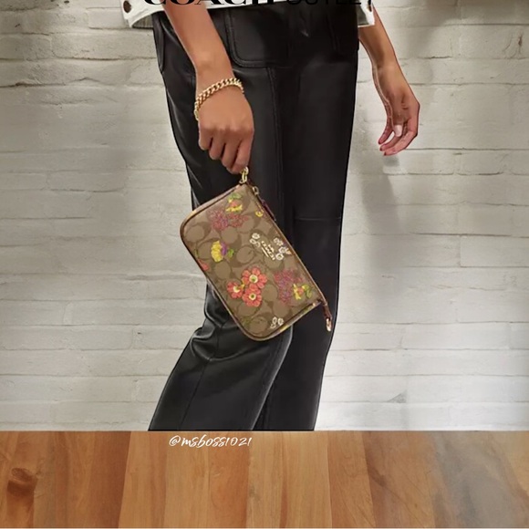 COACH Nolita 19 In Signature Canvas + Cardholder With Floral Print NWT - Picture 5 of 7